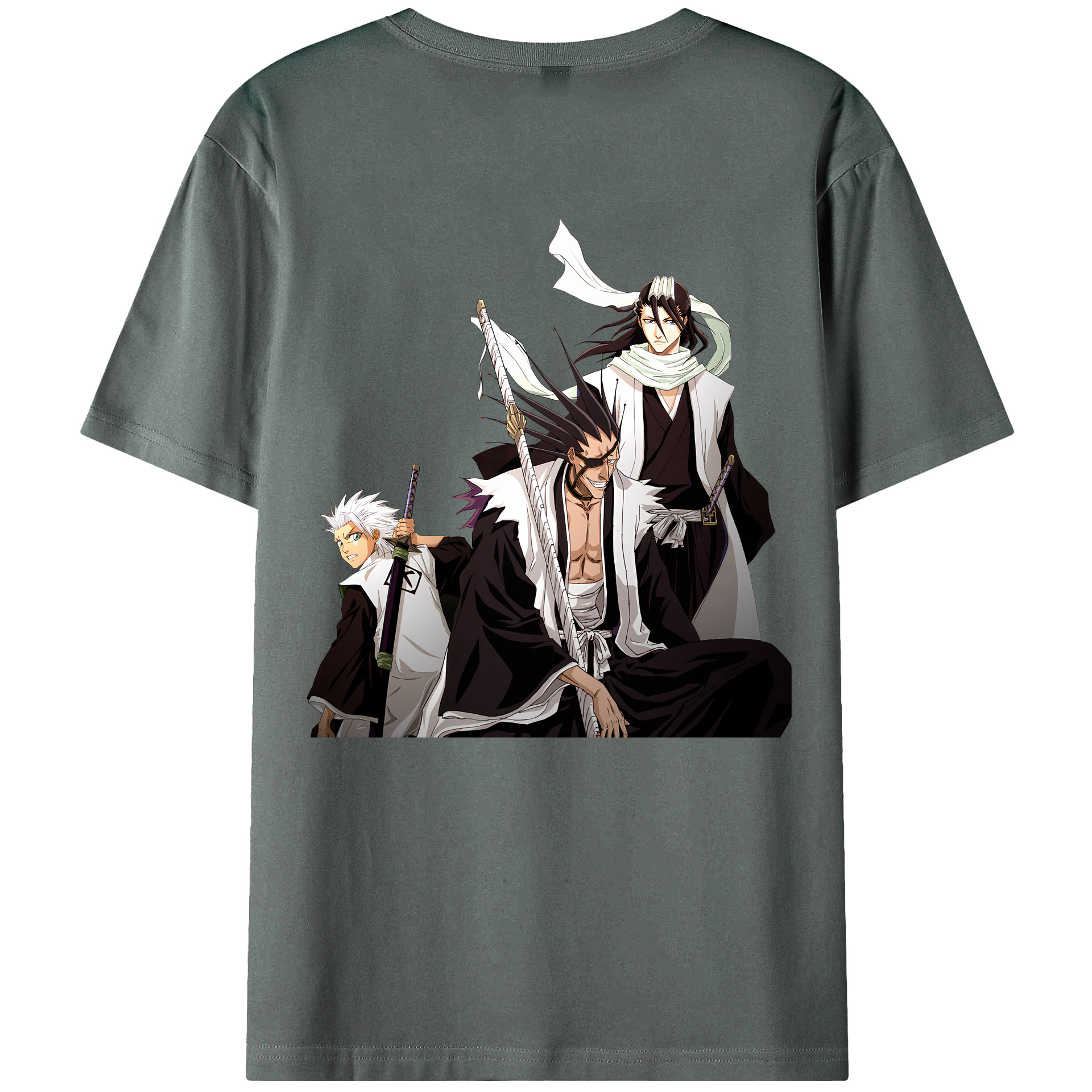 （画像用） ブリーチ ざらき けんぱち BLEACH Zaraki Kenpachi 綿100％ メンズ半袖Tシャツ（バックプリント） 通気性